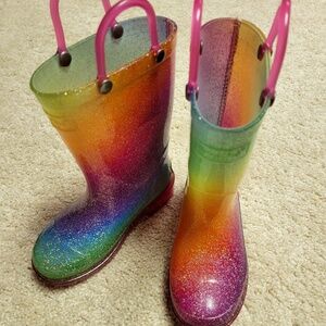 Western Chief Toddler Celestial Ombre Light Up Multi-colored Rain Boots, Size 8
